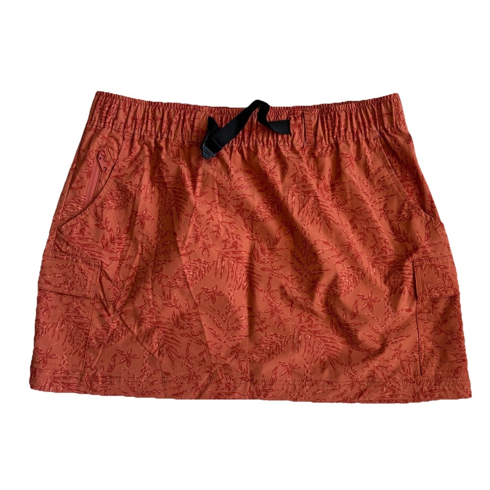 Aspen Hiking Skirt XL Orange Floral Cargo Belted Outdoors Athletic Stretchy‎